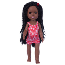 Afropoupée - Bébé poupée noire Lila en maillot de bain rouge