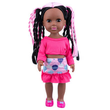 Afropoupée - Poupée noire Mila en ensemble rose clair