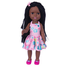 Afropoupée - Poupée noire Mila en robe rose