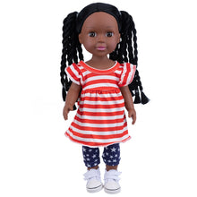 Afropoupée - Poupée noire Léna en tee shirt leggings aux couleurs USA