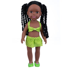 Afropoupée - Poupée noire Léna en maillot de bain vert