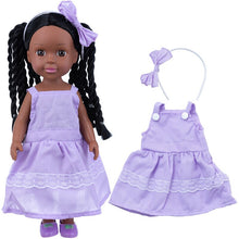 Afropoupée - Poupée noire Léna en jolie robe violette