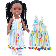 Afropoupée - Poupée noire Léna en robe multicolore