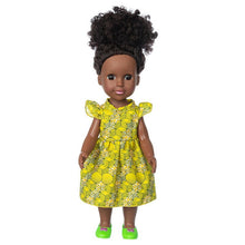 Afropoupée - Poupée noire Zoé avec une robe jaune