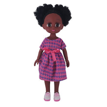 Afropoupée - Poupée noire Zuri africaine avec une robe rose et bleue